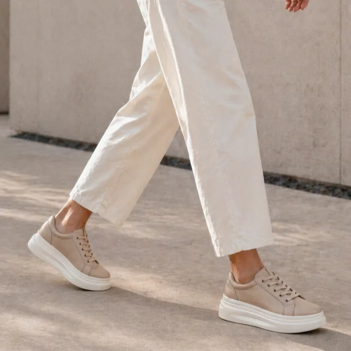 Pantofi casual Piele Naturala Bej Ora picture - 3