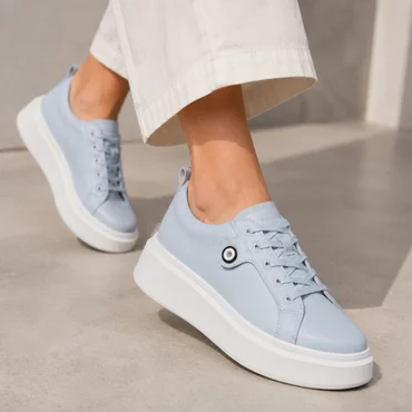 Pantofi casual Piele Naturala Blue cu siret Aronia