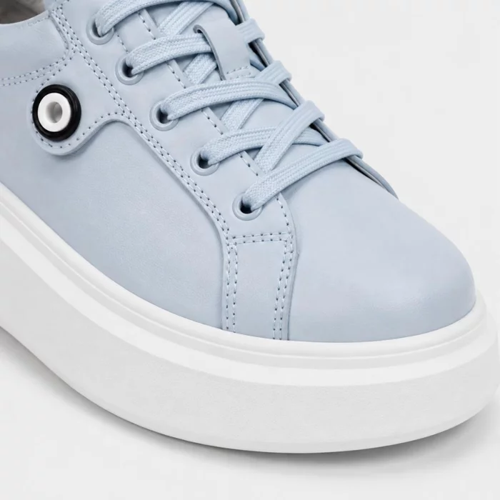 Pantofi casual Piele Naturala Blue cu siret Aronia picture - 4