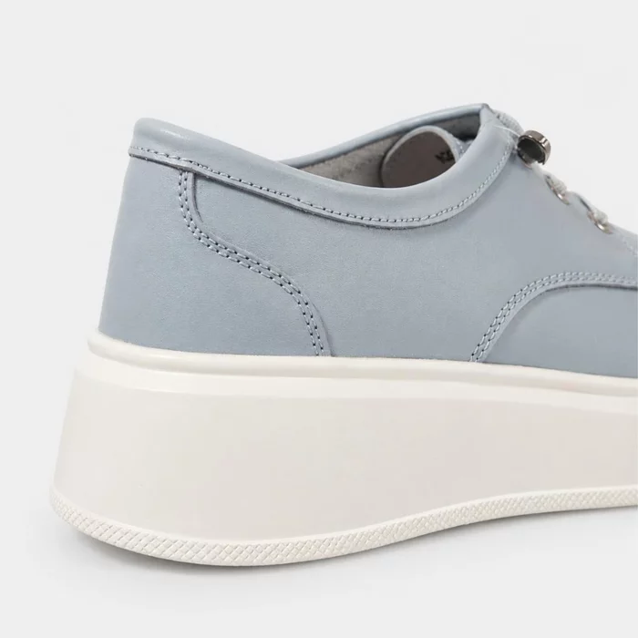 Pantofi casual Piele Naturala Blue cu siret elastic Cora picture - 6