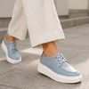 Pantofi casual Piele Naturala Blue cu siret elastic Cora picture - 1
