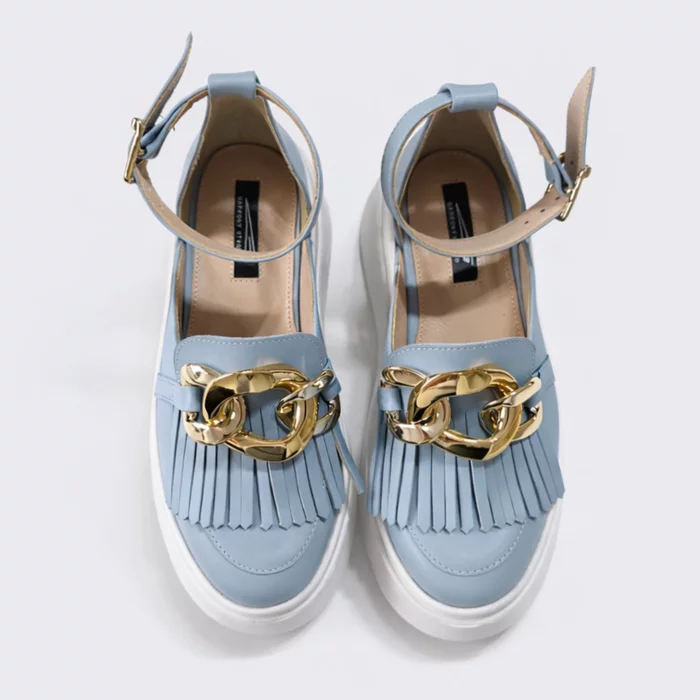 Pantofi casual Piele Naturala Blue Garkony Selene Blue picture - 4