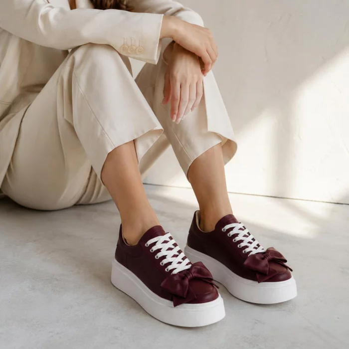 Pantofi casual Piele Naturala Bordo Barni B picture - 2