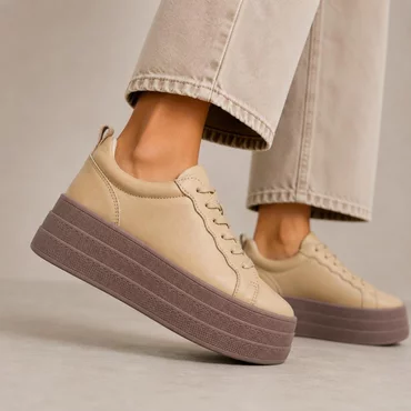 Pantofi casual Piele Naturala Caramel cu siret Aris
