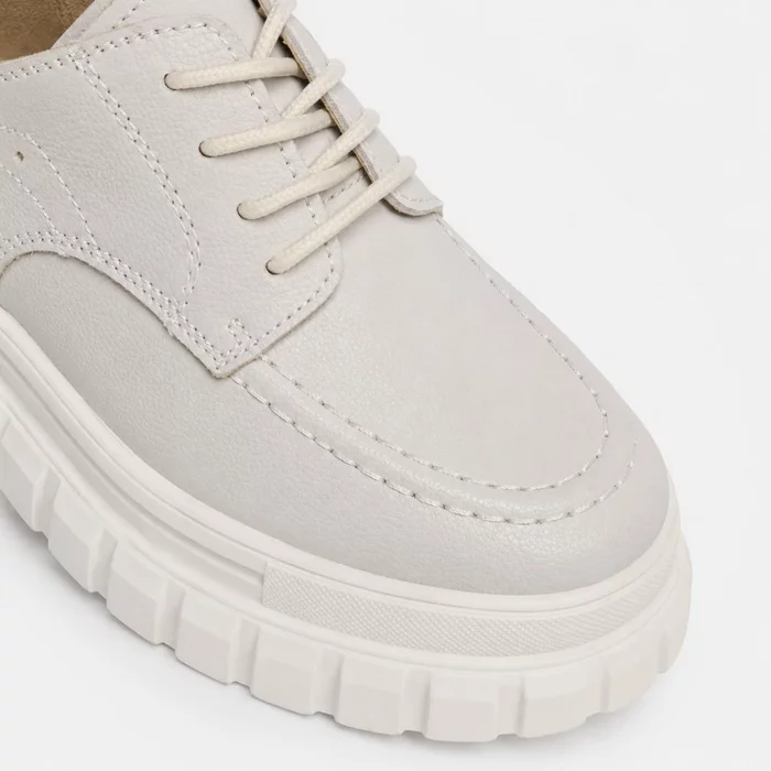 Pantofi casual Piele Naturala Gri cu siret Bonnie picture - 5