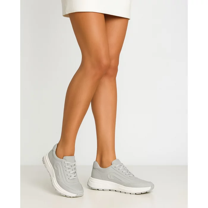 Pantofi casual Piele Naturala Gri light Ally picture - 2