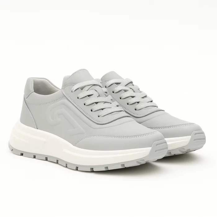 Pantofi casual Piele Naturala Gri light Ally picture - 3