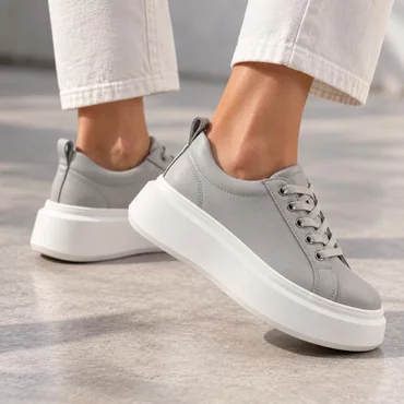 Pantofi casual Piele Naturala Gri Mavis
