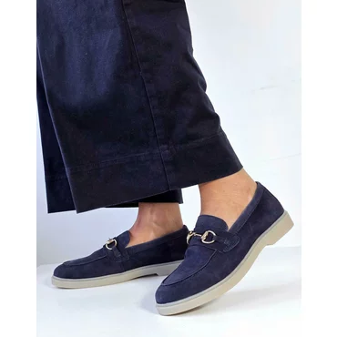 Pantofi casual Piele Naturala intoarsa Bleumarin Brenda