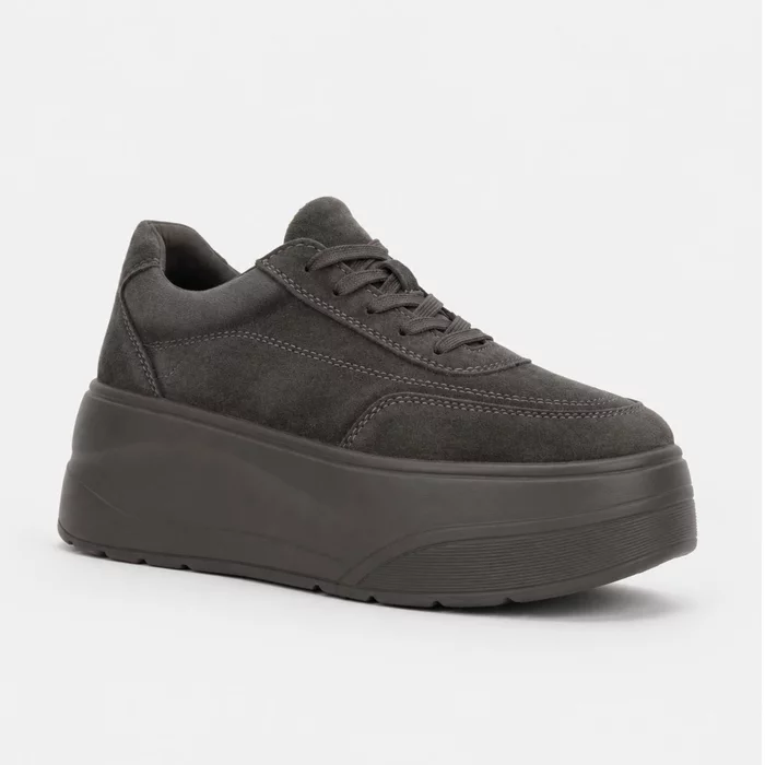 Pantofi casual Piele Naturala Maro cu talpa platforma Renata picture - 3