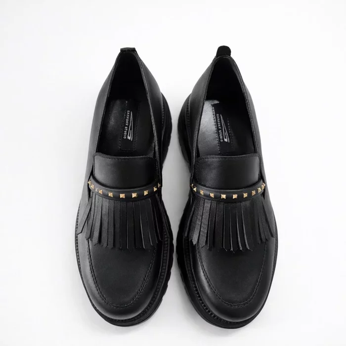 Pantofi casual Piele Naturala Negri Camaro picture - 4