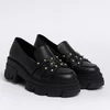Pantofi casual Piele Naturala Negri cu capse Ayla picture - 2
