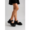Pantofi casual Piele Naturala Negri cu fundita School picture - 2