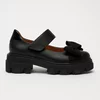 Pantofi casual Piele Naturala Negri cu fundita School picture - 1