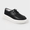 Pantofi casual Piele Naturala Negri cu siret elastic Cora picture - 3