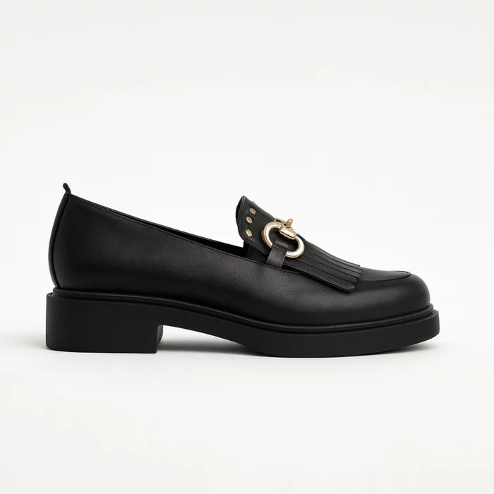 Pantofi casual Piele Naturala Negri Glory picture - 3