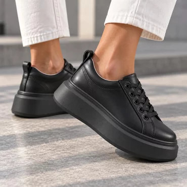 Pantofi casual Piele Naturala Negri Mavis