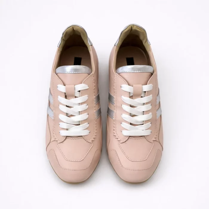 Pantofi casual Piele Naturala Roz cu Argintiu Celio picture - 4