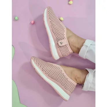 Pantofi casual Piele Naturala roz Nora