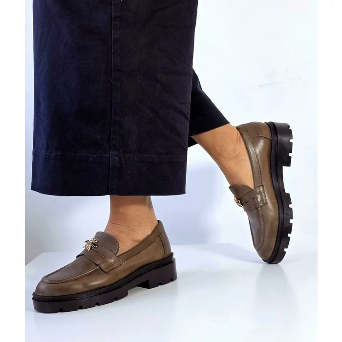 Pantofi casual Piele Naturala Taupe Beldy picture - 5