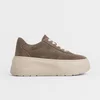 Pantofi casual Piele Naturala Taupe cu talpa platforma Renata picture - 2