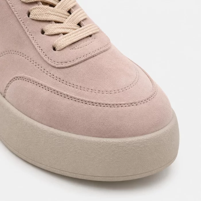 Pantofi casual Piele Naturala velur Bej cu siret Zoly picture - 3