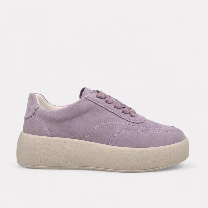Pantofi casual Piele Naturala velur Lila cu siret Zoly picture - 2