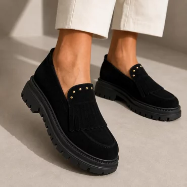 Pantofi casual Piele Naturala velur Negru Arven