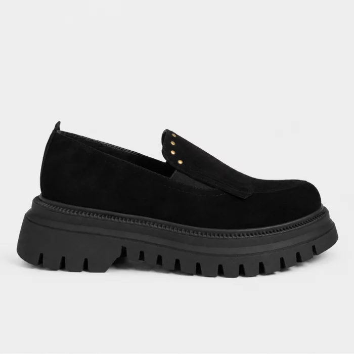 Pantofi casual Piele Naturala velur Negru Arven picture - 4