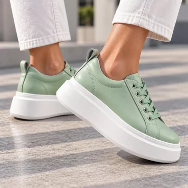 Pantofi casual Piele Naturala Verde Fistic Mavis