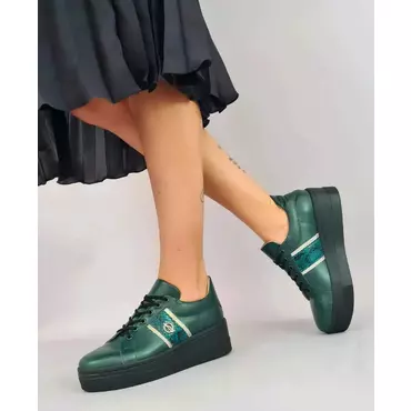 Pantofi casual Piele Naturala verde Monty