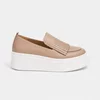 Pantofi casual platforma Piele Naturala Bej Fresh picture - 3