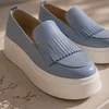 Pantofi casual platforma Piele Naturala Blue Fresh picture - 4