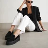 Pantofi casual platforma Piele Naturala Velur Negri Fresh picture - 2