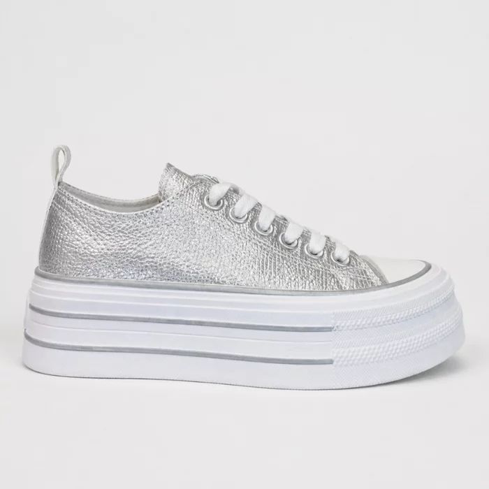 Pantofi casual sport piele eco Argintie Cloud picture - 2