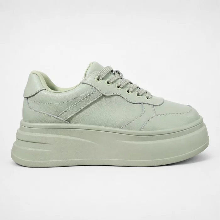 Pantofi casual sport Piele Naturala Verde fistic Pale picture - 2