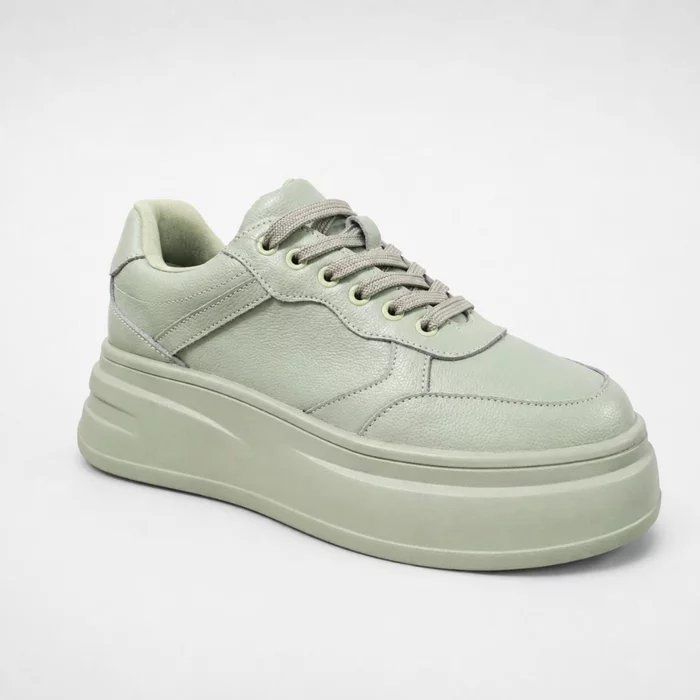Pantofi casual sport Piele Naturala Verde fistic Pale picture - 4