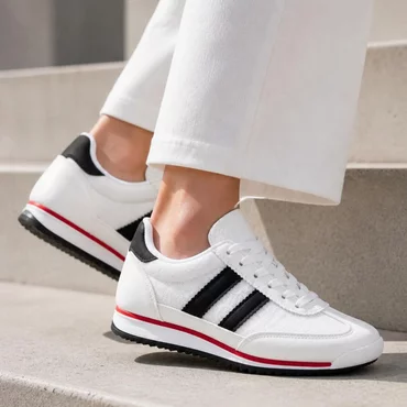 Pantofi casual sport textil albi Flex