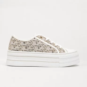 Pantofi casual sport textil imprimeu Bej Cloud