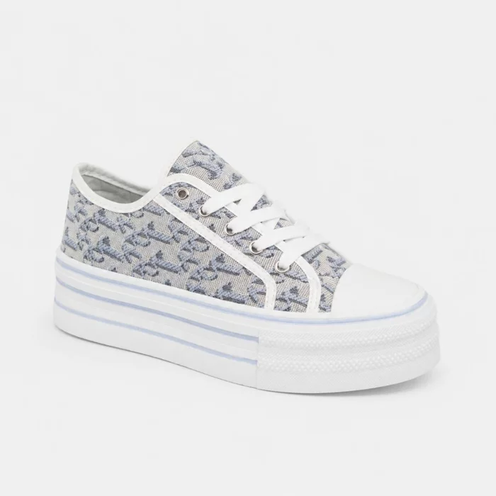 Pantofi casual sport textil imprimeu Blue Cloud picture - 3