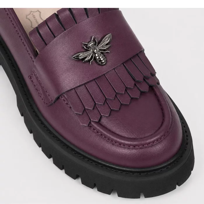 Pantofi casual tip loafer Piele Naturala Bordo Miral picture - 2