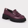 Pantofi casual tip loafer Piele Naturala Bordo Miral picture - 1