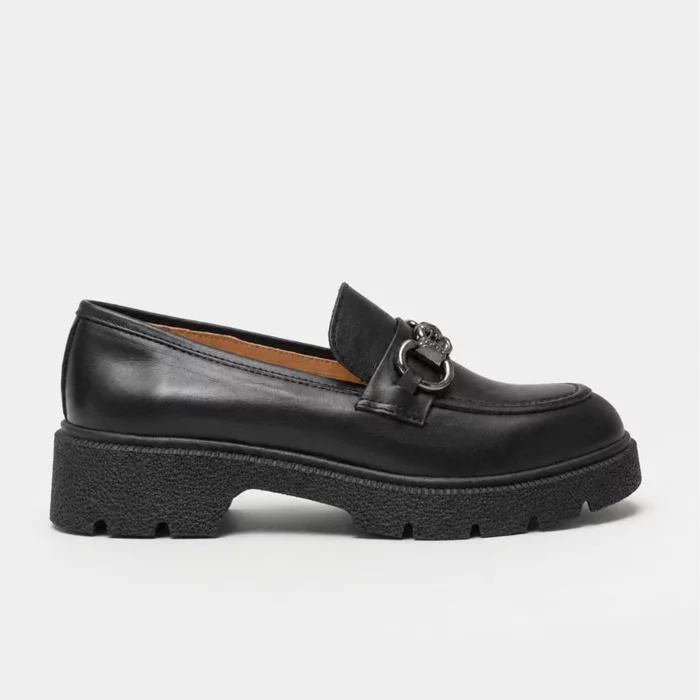 Pantofi casual tip loafer Piele Naturala box Negri Alexis picture - 2