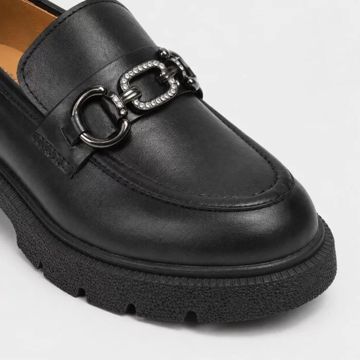 Pantofi casual tip loafer Piele Naturala box Negri Alexis picture - 4