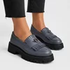 Pantofi casual tip loafer Piele Naturala Gri Miral picture - 3