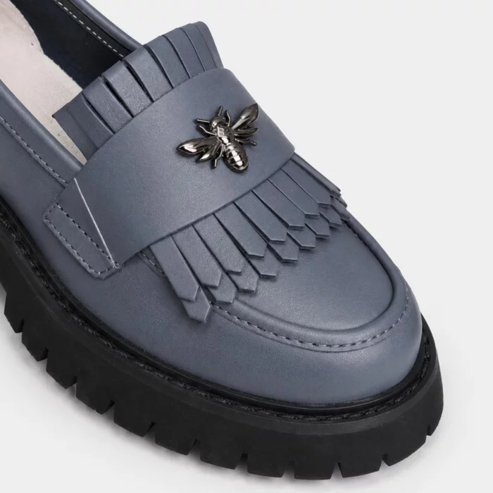 Pantofi casual tip loafer Piele Naturala Gri Miral picture - 4