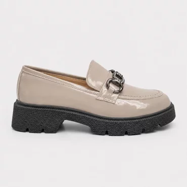 Pantofi casual tip loafer Piele Naturala naplac Bej Alexis