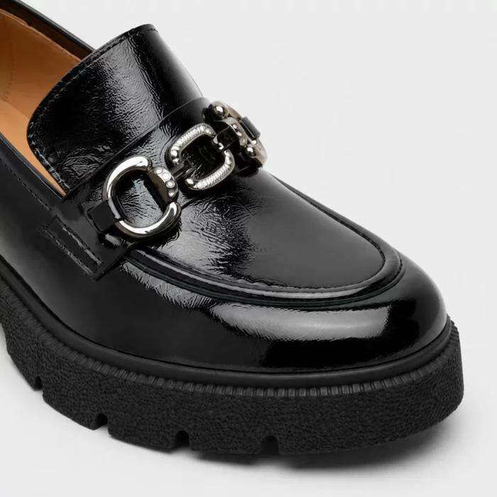 Pantofi casual tip loafer Piele Naturala naplac Negri Alexis picture - 5