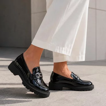 Pantofi casual tip loafer Piele Naturala naplac Negri Alexis