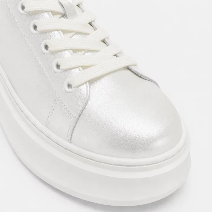 Pantofi dama casual Piele Naturala Albi sidefat Ciki picture - 4